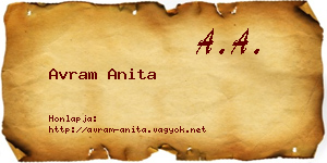 Avram Anita névjegykártya